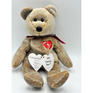 Ty Beanie Baby 1999 Signature Bear Plush Collectible - Rare with box